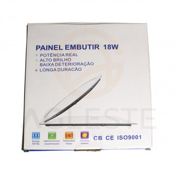 PAINEL DE LED EMBUTIR 18W QUADRADO BRANCO FRIO - ILUMINAMAX (MAXTEL)